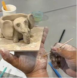 苗栗勞青處親子活動手捏陶作品